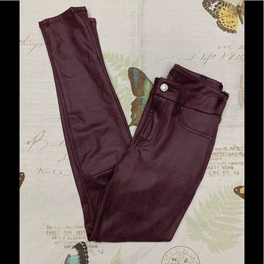 7 for all mankind knee seam coated‎ skinny jeans